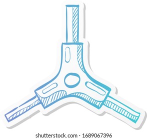 Allen key icon in sticker color style. Sport transportation repair maintenance tool equipment triangle