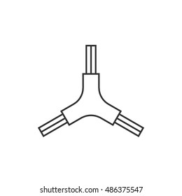 Allen key icon in thin outline style. Sport transportation repair maintenance tool equipment triangle