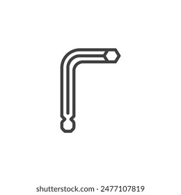 Allen Key line icon. linear style sign for mobile concept and web design. Hex wrench outline vector icon. Symbol, logo illustration. Vector graphics