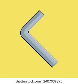 Allen key vector illustration. Tool for installing or removing bolts. Isolated hand tools