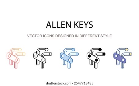 Allen Keys ícone design com fundo branco ilustração stock