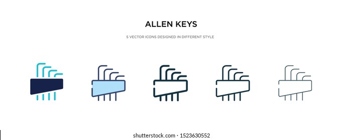 allen keys icon in different style vector illustration. two colored and black allen keys vector icons designed in filled, outline, line and stroke style can be used for web, mobile, ui