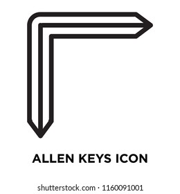 Allen keys icon vector isolated on white background, Allen keys transparent sign , line symbol or linear element design in outline style