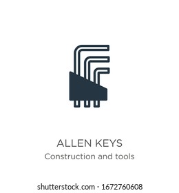 Allen keys icon vector. Trendy flat allen keys icon from construction and tools collection isolated on white background. Vector illustration can be used for web and mobile graphic design, logo, eps10