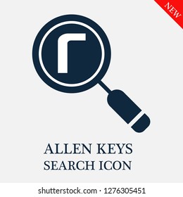 Allen keys search icon. Editable Allen keys search icon for web or mobile.