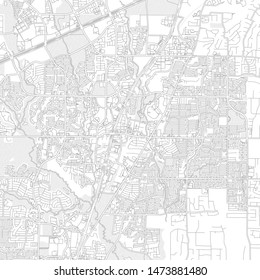 Allen, Texas, USA, bright outlined vector map with bigger and minor roads and steets created for infographic backgrounds.