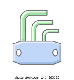 Allen Wrench awesome lineal color icon , vector, pixel perfect, illustrator file