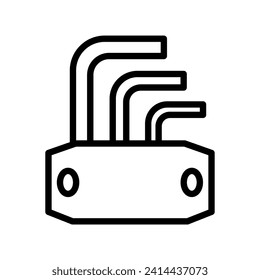 Allen Wrench black outline icon , vector, pixel perfect, illustrator file