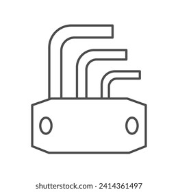 Allen Wrench grey thin line icon , vector, pixel perfect, illustrator file