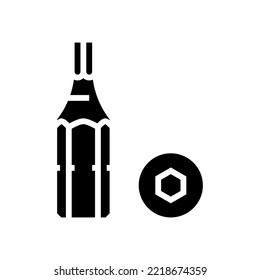 allen wrench screwdriver bit glyph icon vector. allen wrench screwdriver bit sign. isolated symbol illustration