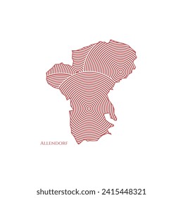 Allendorf Map - World Map International vector template. German region silhouette vector illustration