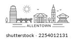 Allentown City Line View. Poster print minimal design. Pennsylvania