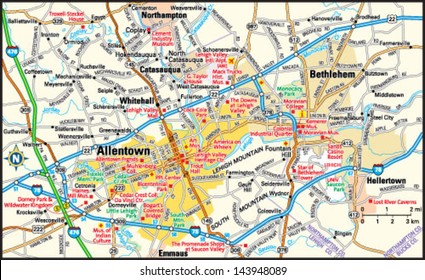 Allentown Pennsylvania Area Map 260nw 143948089 