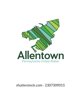 Allentown Pennsylvania City Map Geometric Creative Design