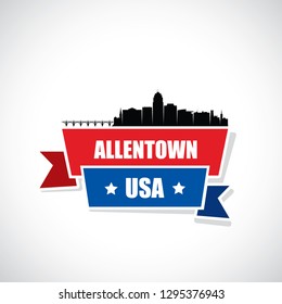 Allentown skyline - Pennsylvania - United States of America, USA - vector illustration