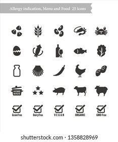 Allergen 25 foods menu icons