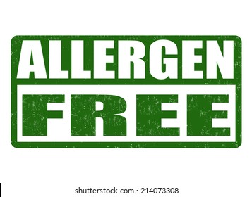 Allergen free grunge rubber stamp on white background, vector illustration