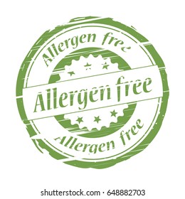 Allergen free grunge stamp - vector
