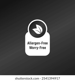 Allergen free label or allergen-free symbol vector. Allergen free sign vector for product packaging design element. 