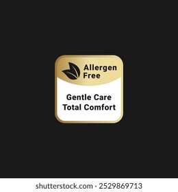 Allergen free label or logo vector for product. Allergen free label vector for product packaging design element. Allergen free label for packaging design element.