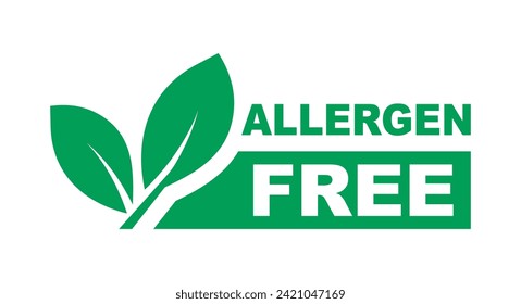 Allergen free label set. Allergen free icon for product packaging design. Natural product and organic food badge. Vector illustration.