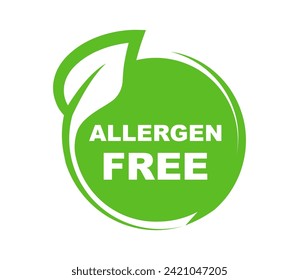 Allergen free label set. Allergen free icon for product packaging design. Natural product and organic food badge. Vector illustration.