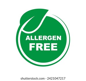 Allergen free label set. Allergen free icon for product packaging design. Natural product and organic food badge. Vector illustration.