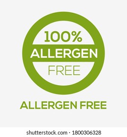 (Allergen free) label sign, vector illustration.