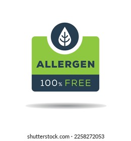 (Allergen free) label sign, vector illustration.