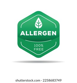 (Allergen free) label sign, vector illustration.