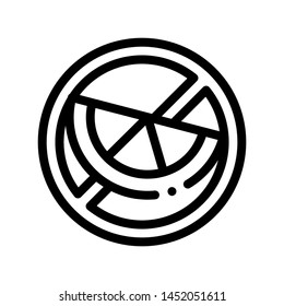 Allergen Free Sign Citrus Vector Thin Line Icon. Allergen Free Food Linear Pictogram. Crossed Out Mark With Piece Of Lemon Lime Orange Healthy Produce. Black And White Contour Illustration