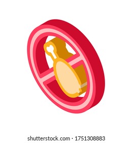 Allergen Free Sign Fat Food vector isometric sign. color isolated symbol illustration