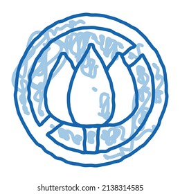 Allergen Free Sign Flower sketch icon vector. Hand drawn blue doodle line art isolated symbol illustration