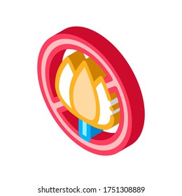 Allergen Free Sign Flower vector isometric sign. color isolated symbol illustration