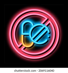 Allergen Free Sign Medicine neon light sign vector. Glowing bright icon transparent symbol illustration