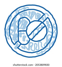 Allergen Free Sign Medicine sketch icon vector. Hand drawn blue doodle line art isolated symbol illustration