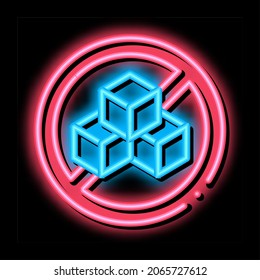 Allergen Free Sign Sugar neon light sign vector. Glowing bright icon transparent symbol illustration