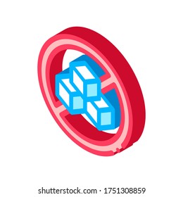 Allergen Free Sign Sugar vector isometric sign. color isolated symbol illustration