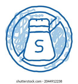 Allergen Free Spice Salt sketch icon vector. Hand drawn blue doodle line art isolated symbol illustration