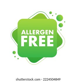 Allergen free stamp. allergen free round ribbon label. Vector stock illustration.