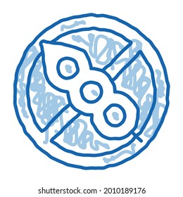 Allergen Free Trans Fat sketch icon vector. Hand drawn blue doodle line art isolated symbol illustration