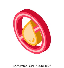 Allergen Free Trans Fat vector isometric sign. color isolated symbol illustration