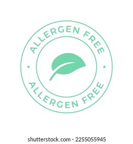 Allergen-freies Vektorlabel einzeln auf weißem Hintergrund. Aufkleber für Paketgrafik