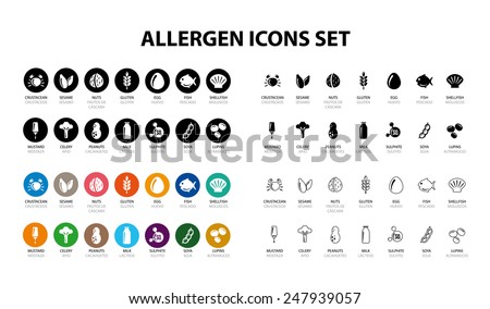 Allergen Icons Foto d'archivio © 