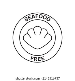 Allergen, no seafood, seafood free icon in black line style icon, style isolated on white background