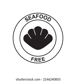 Allergen, no seafood, seafood free icon in black line style icon, style isolated on white background