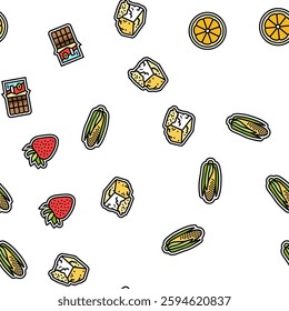allergen product food free vector seamless pattern thin line illustration