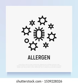 Allergen thin line icon. Pollen, bacteria or dust. Modern vector illustration.