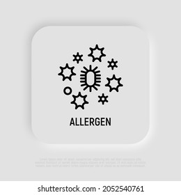 Allergen Thin Line Icon. Pollen, Bacteria Or Dust. Modern Vector Illustration.