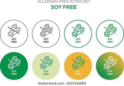 allergen-free icons set vector illustration premium template